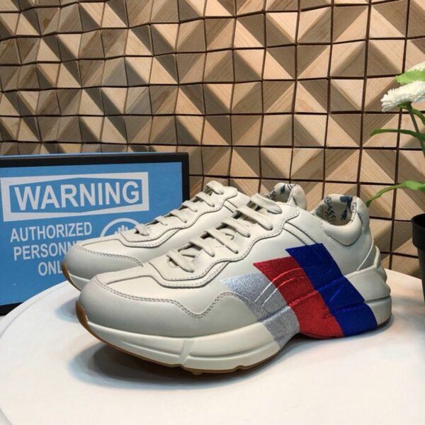 Gucci Rhyton Web Print Dad Sneakers ???523535Spring/Summer 2019 Collection, Off White Women Shoes - Image 6