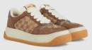 Gucci Screener GG Sneaker Beige Ebony and Brown Suede EU36 - EU45