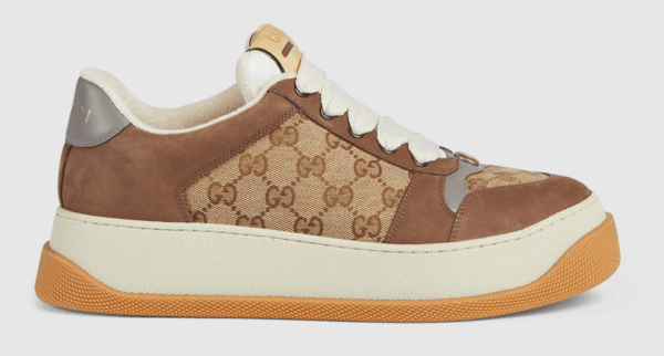Gucci Screener GG Sneaker Beige Ebony and Brown Suede EU36 - EU45