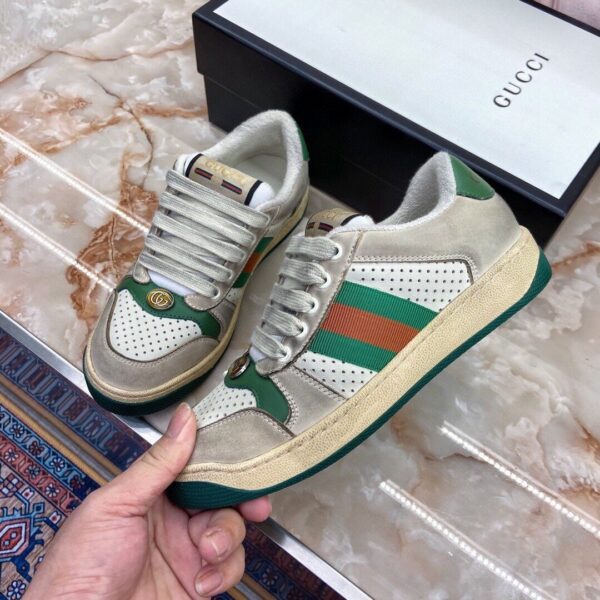 Gucci Screener Leather Sneaker For Men Women EU35 - EU44 - Image 9