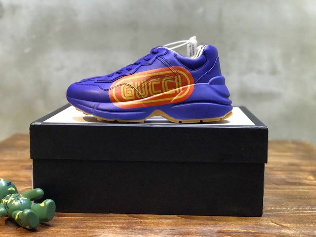 Gucci Sega Anchor Rhyton Dad Sneakers 619896Spring/Summer 2020 Collection, Blue Women Shoes