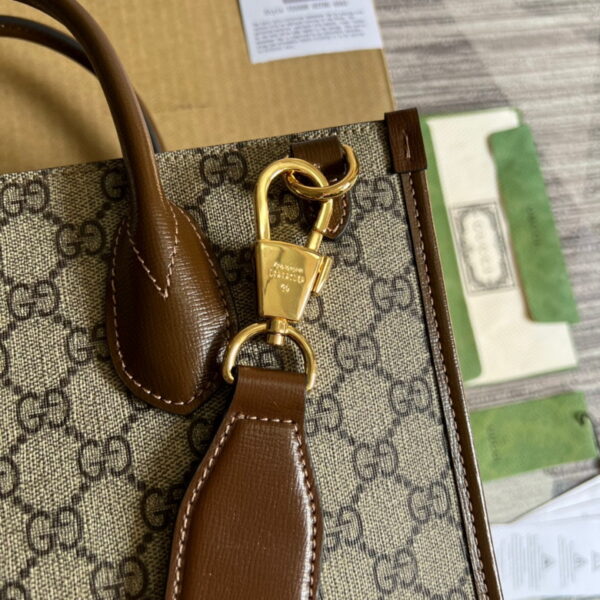 Gucci Small Beige And Ebony GG Canvas Tote With Interlocking G 723308 - Image 6
