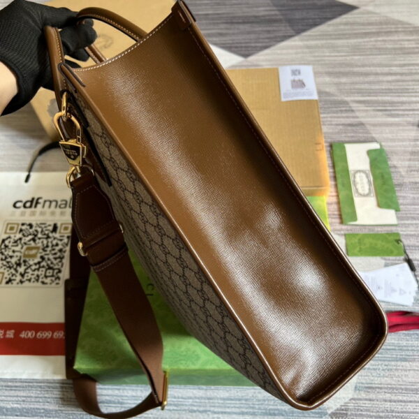 Gucci Small Beige And Ebony GG Canvas Tote With Interlocking G 723308 - Image 3