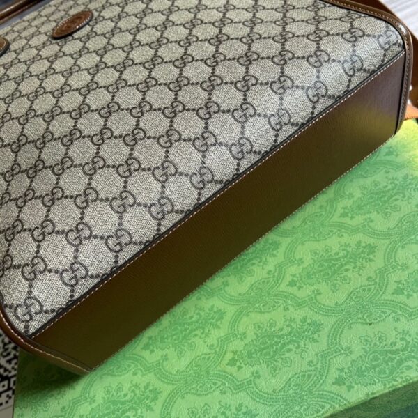 Gucci Small Beige And Ebony GG Canvas Tote With Interlocking G 723308 - Image 5