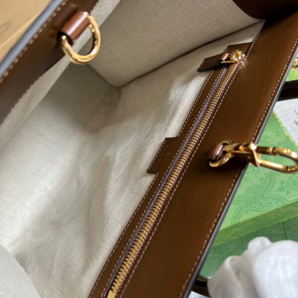 Gucci Small Beige And Ebony GG Canvas Tote With Interlocking G 723308 - Image 8