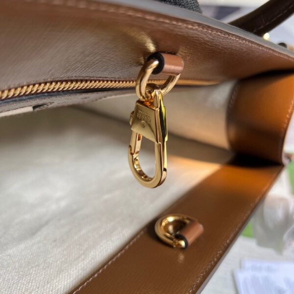 Gucci Small Beige And Ebony GG Canvas Tote With Interlocking G 723308 - Image 7
