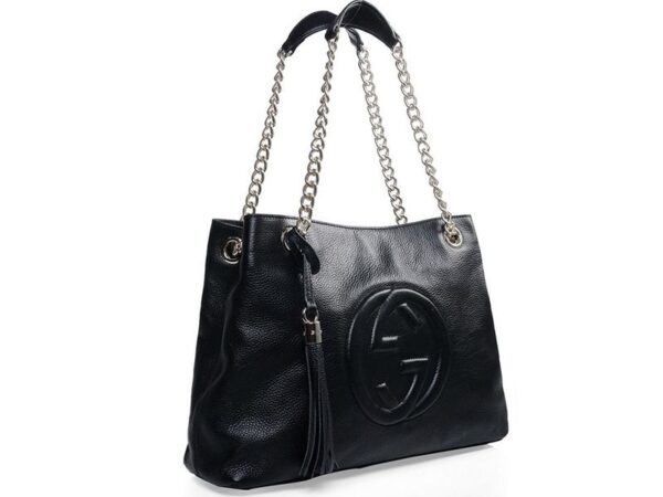 Gucci Soho Medium Leather Tote Black - Image 2
