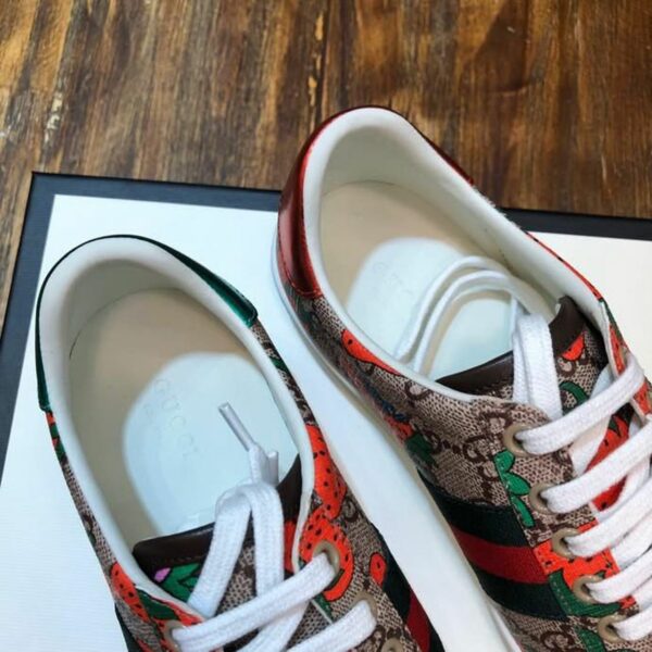 Gucci Strawberry Ace Sneakers 433900Spring/Summer 2020 Collection, Brown Women Shoes - Image 9
