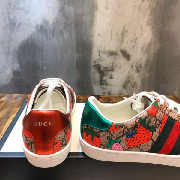 Gucci Strawberry Ace Sneakers 433900Spring/Summer 2020 Collection, Brown Women Shoes - Image 8