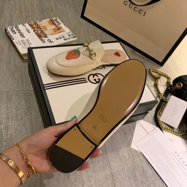Gucci Strawberry Princetown MulesSpring/Summer 2020 Collection, White Women Shoes - Image 6