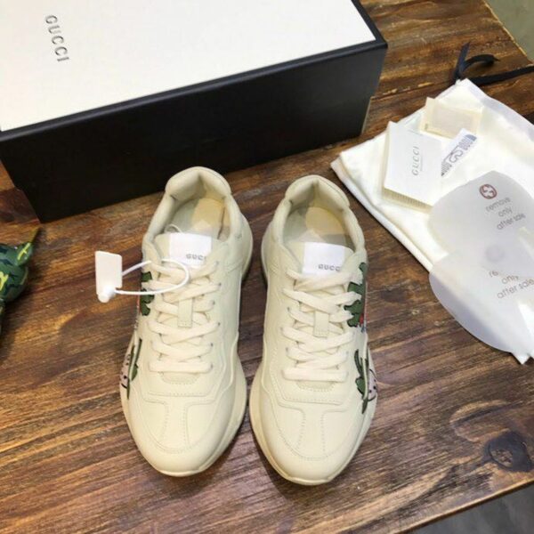 Gucci Strawberry Rhyton Dad Sneakers 619896Spring/Summer 2020 Collection, White Women Shoes - Image 4