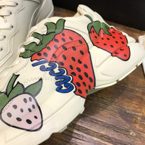 Gucci Strawberry Rhyton Dad Sneakers 619896Spring/Summer 2020 Collection, White Women Shoes - Image 2