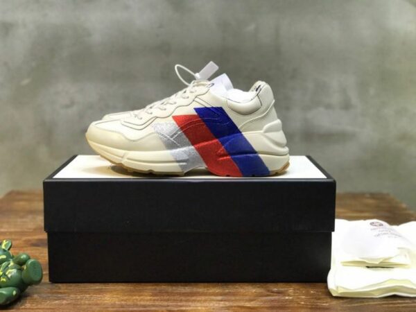 Gucci Stripe Rhyton Dad Sneakers 619895Spring/Summer 2020 Collection, White Women Shoes