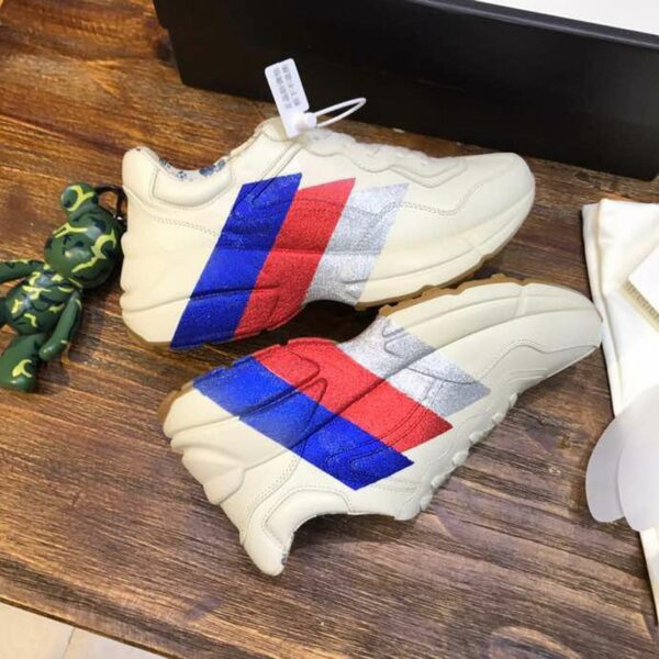 Gucci Stripe Rhyton Dad Sneakers 619895Spring/Summer 2020 Collection, White Women Shoes - Image 5