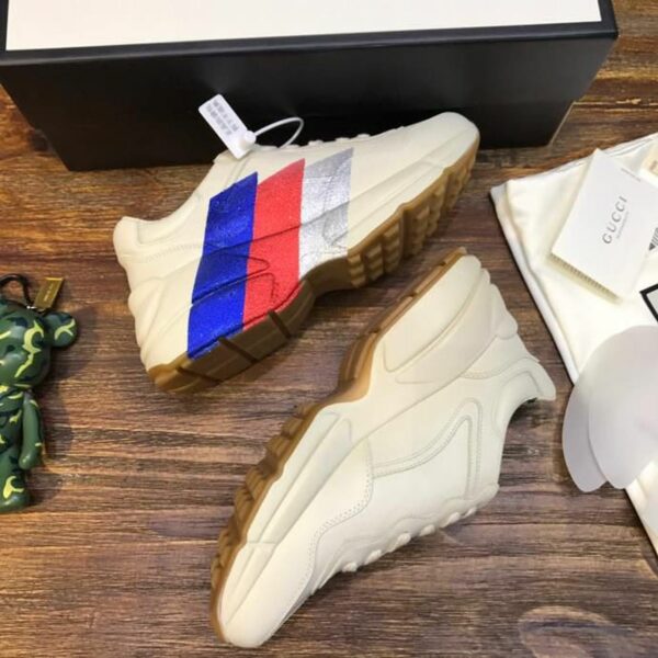 Gucci Stripe Rhyton Dad Sneakers 619895Spring/Summer 2020 Collection, White Women Shoes - Image 6