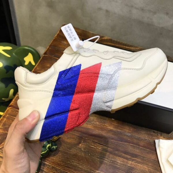 Gucci Stripe Rhyton Dad Sneakers 619895Spring/Summer 2020 Collection, White Women Shoes - Image 7