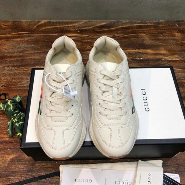 Gucci Stripe Rhyton Dad Sneakers 619896 Spring/Summer 2020 Collection, White Women Shoes - Image 5