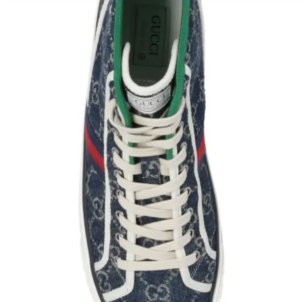 Gucci Tennis 1977 High Top Sneaker Blue - Image 3