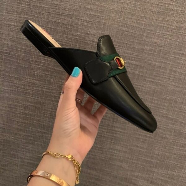 Gucci Web Princetown MulesSpring/Summer Collection Black Women Shoes - Image 3