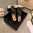 Gucci Web Princetown MulesSpring/Summer Collection Black Women Shoes