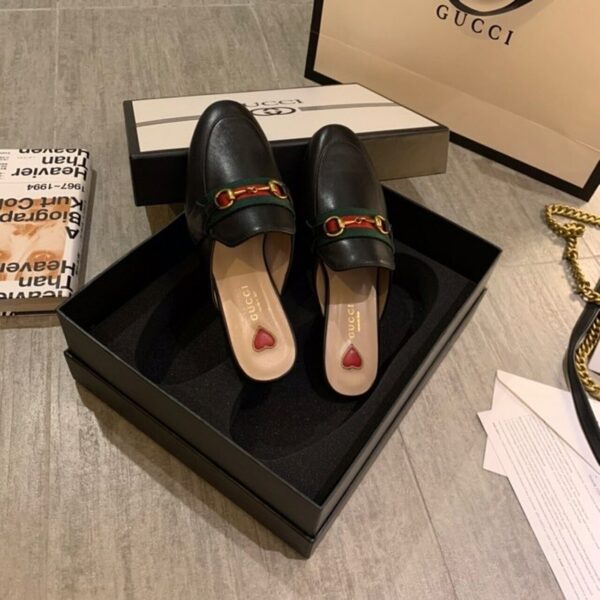 Gucci Web Princetown MulesSpring/Summer Collection Black Women Shoes - Image 2