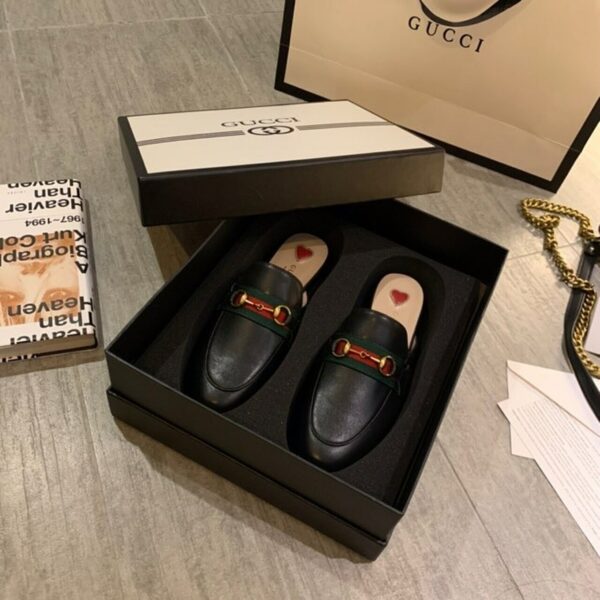 Gucci Web Princetown MulesSpring/Summer Collection Black Women Shoes - Image 7
