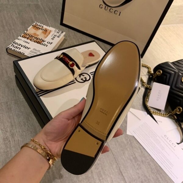 Gucci Web Princetown MulesSpring/Summer Collection White Women Shoes - Image 5