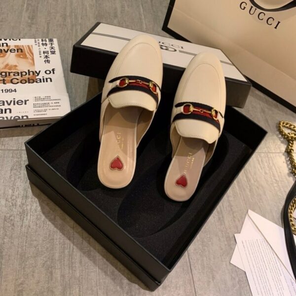 Gucci Web Princetown MulesSpring/Summer Collection White Women Shoes - Image 2