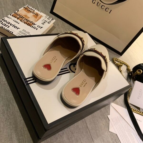 Gucci Web Princetown MulesSpring/Summer Collection White Women Shoes - Image 7