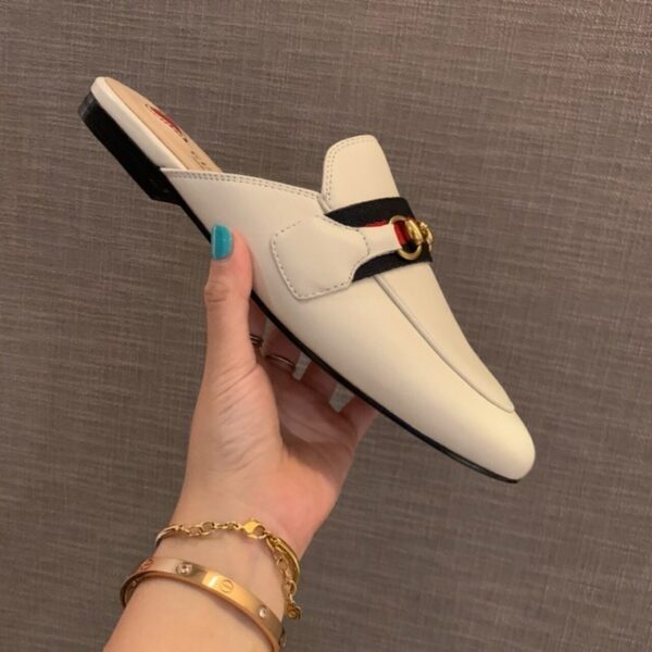 Gucci Web Princetown MulesSpring/Summer Collection White Women Shoes - Image 8
