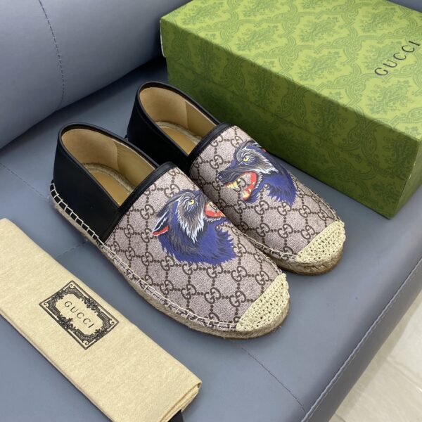 Gucci Wolf Print GG Espadrille Flats EU36-45