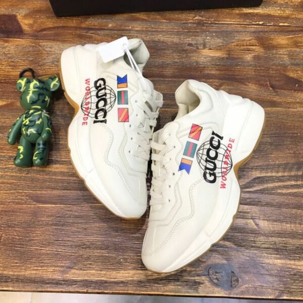 Gucci Worldwide Rhyton Dad Sneakers 619896Spring/Summer 2020 Collection, White Women Shoes - Image 5