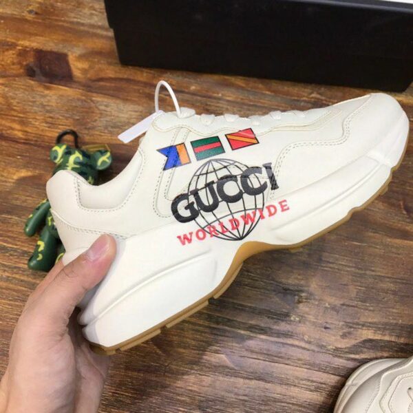 Gucci Worldwide Rhyton Dad Sneakers 619896Spring/Summer 2020 Collection, White Women Shoes - Image 8