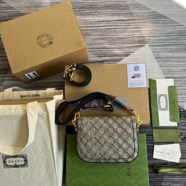 Gucci x Balenciaga The Hacker Project Mini Gucci Horsebit 1955 Beige/Ebony - Image 2