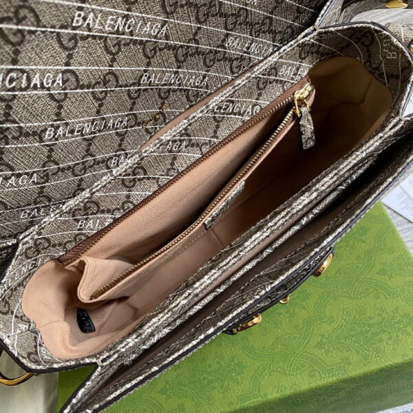 Gucci x Balenciaga The Hacker Project Small Gucci Horsebit 1955 Beige/Ebony - Image 5
