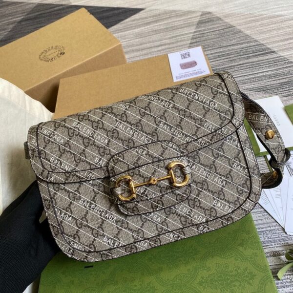 Gucci x Balenciaga The Hacker Project Small Gucci Horsebit 1955 Beige/Ebony