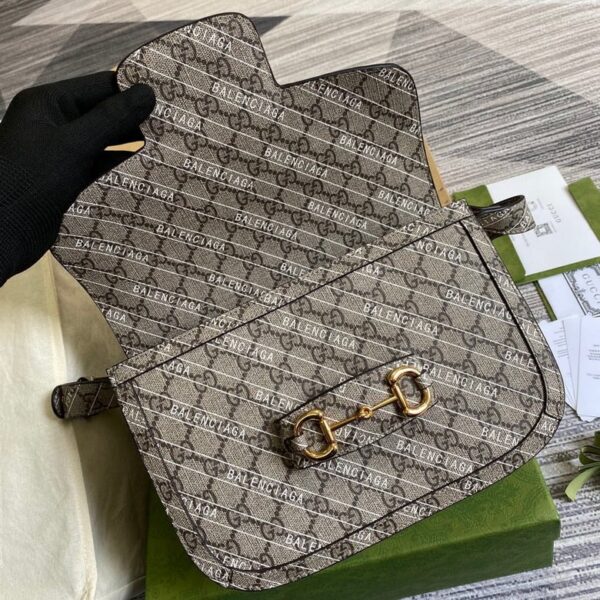 Gucci x Balenciaga The Hacker Project Small Gucci Horsebit 1955 Beige/Ebony - Image 4