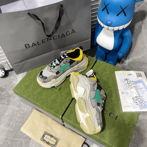 Gucci x Balenciaga The Hacker Project Triple S Beige Green Yellow EU36- EU45 - Image 4