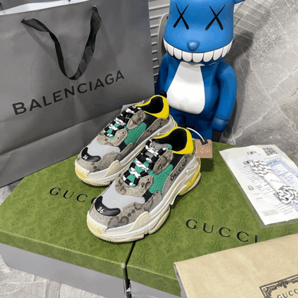 Gucci x Balenciaga The Hacker Project Triple S Beige Green Yellow EU36- EU45 - Image 2