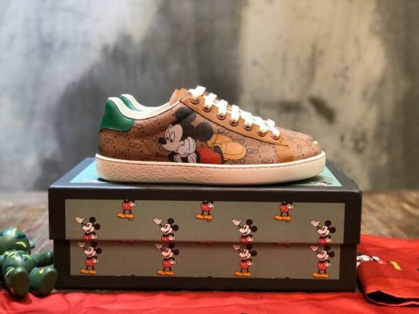 Gucci x Disney Ace Sneakers 603697Spring/Summer 2020 Collection, Brown Women Shoes