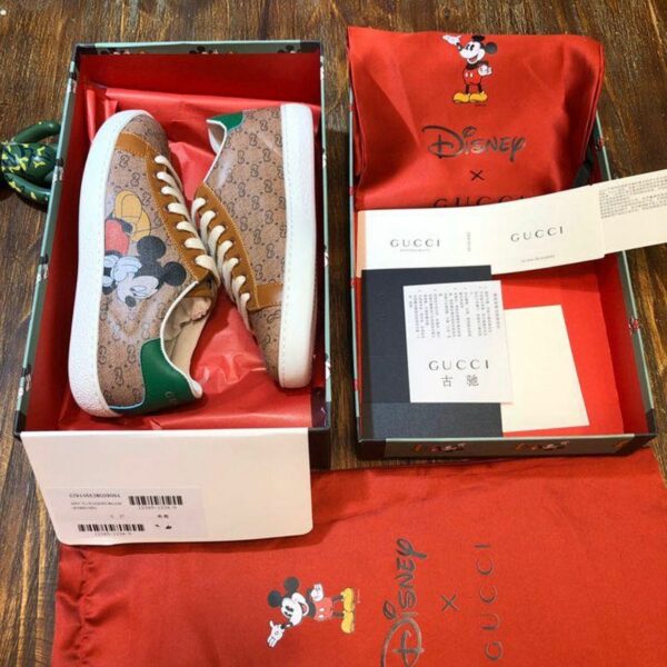 Gucci x Disney Ace Sneakers 603697Spring/Summer 2020 Collection, Brown Women Shoes - Image 2