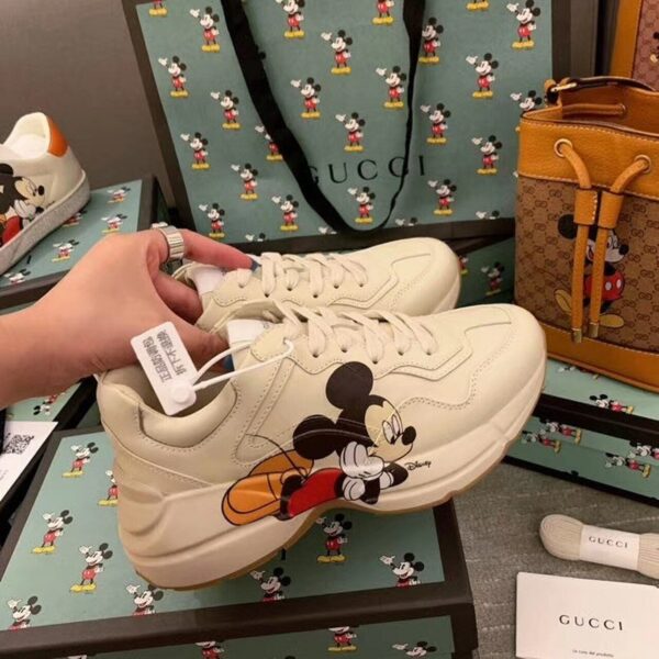 Gucci x Disney Rhyton Dad Sneakers 602049Spring/Summer 2020 Collection, White Women Shoes - Image 3