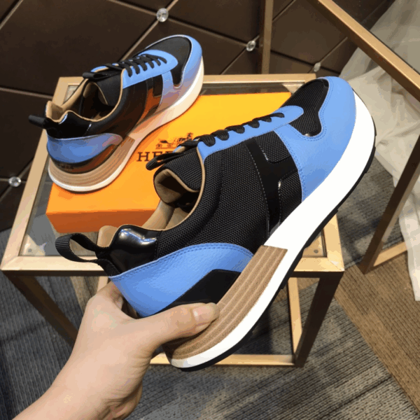 Hermes 2021 new men's color block sneakers - Image 2