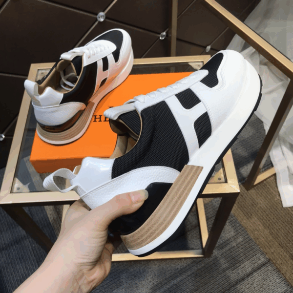 Hermes 2021 new men's color block sneakers - Image 2