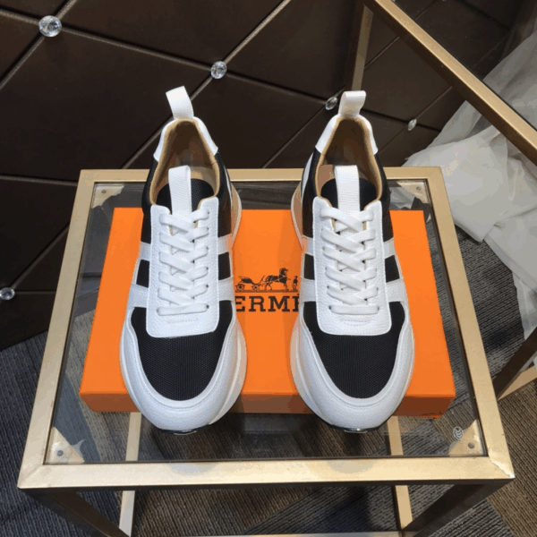 Hermes 2021 new men's color block sneakers - Image 4