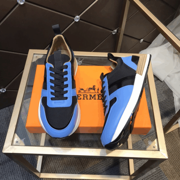 Hermes 2021 new men's color block sneakers - Image 4