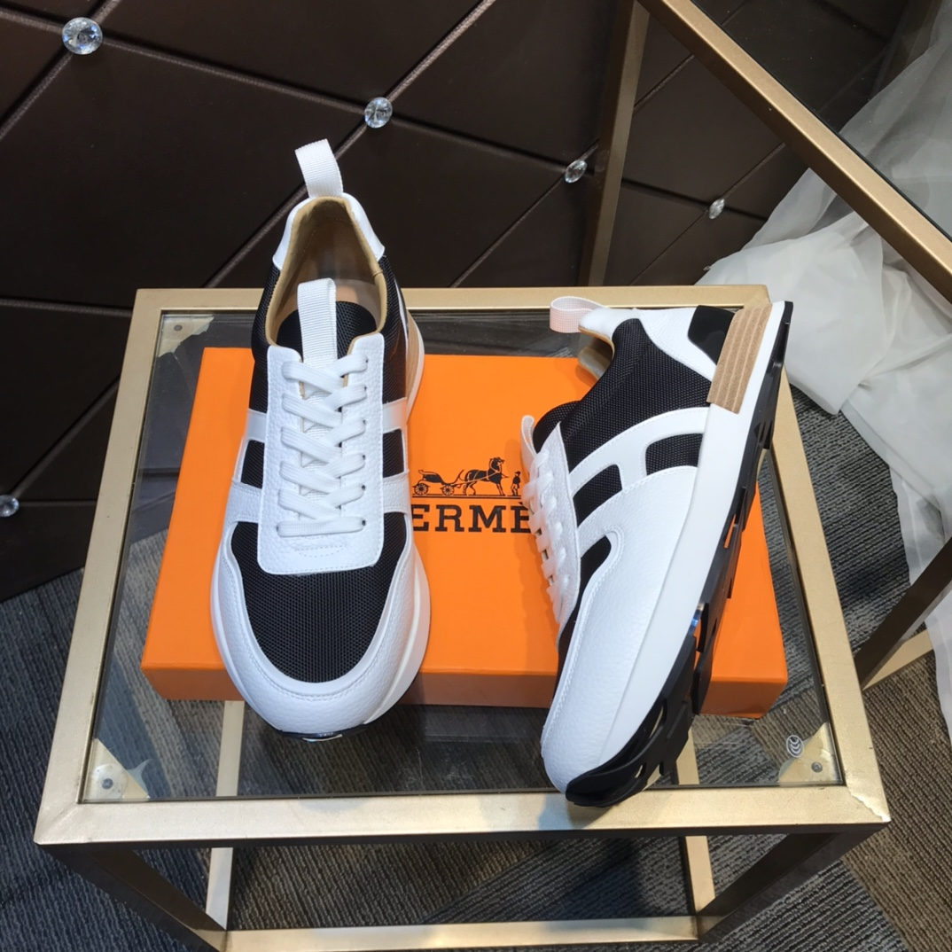 Hermes 2021 new men's color block sneakers