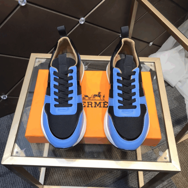 Hermes 2021 new men's color block sneakers - Image 3