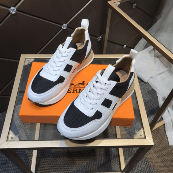 Hermes 2021 new men's color block sneakers - Image 3