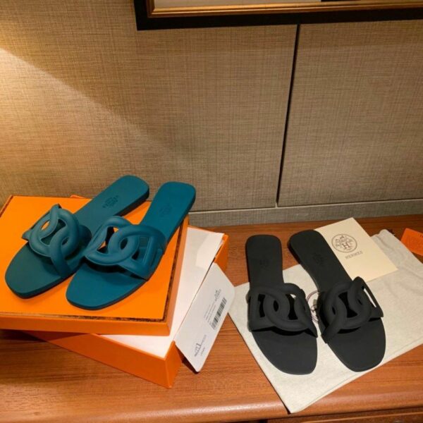 Hermes Aloha PVC Jelly Sandals Spring /Summer Collection Malachite - Image 9
